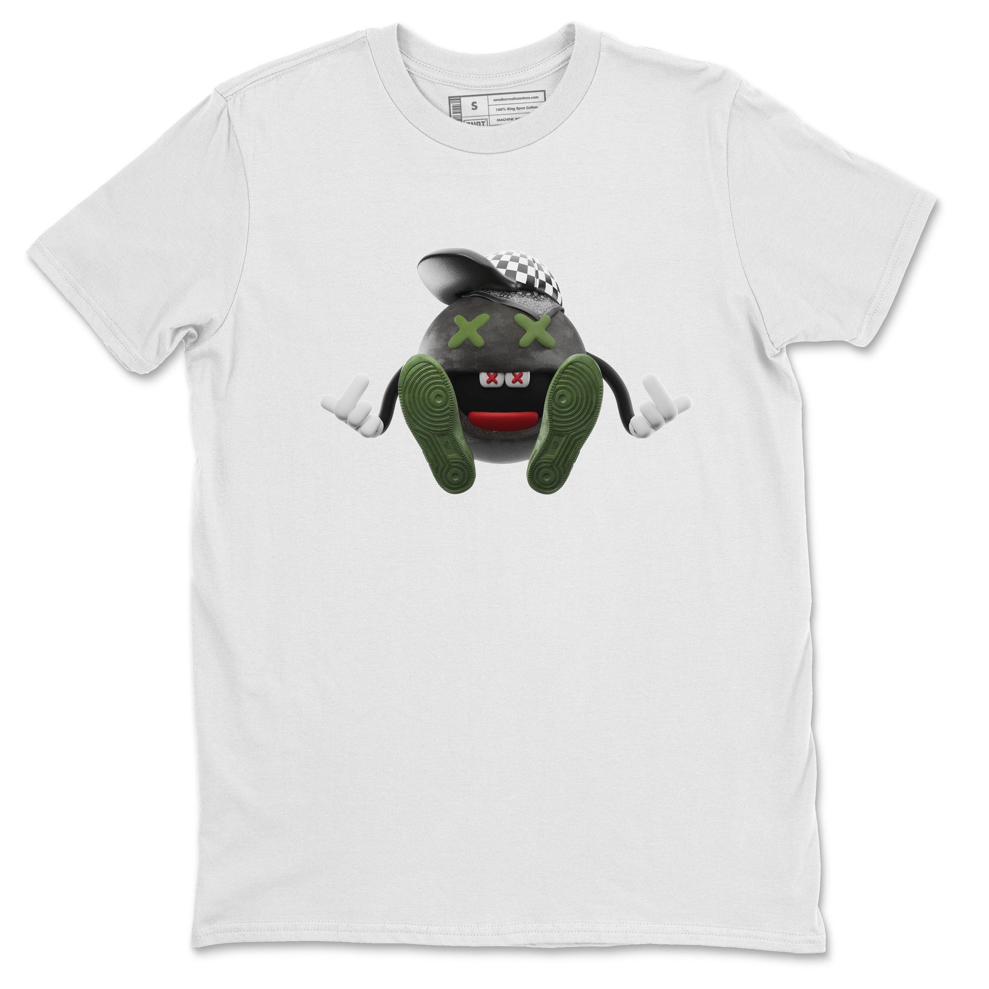 Air Jordan 1 Travis Scott Olive Sneaker Match Tees Keep Smiling Sneaker Tees AJ1 OG Travis Scott Olive Sneaker Release Tees Unisex Shirts White 2
