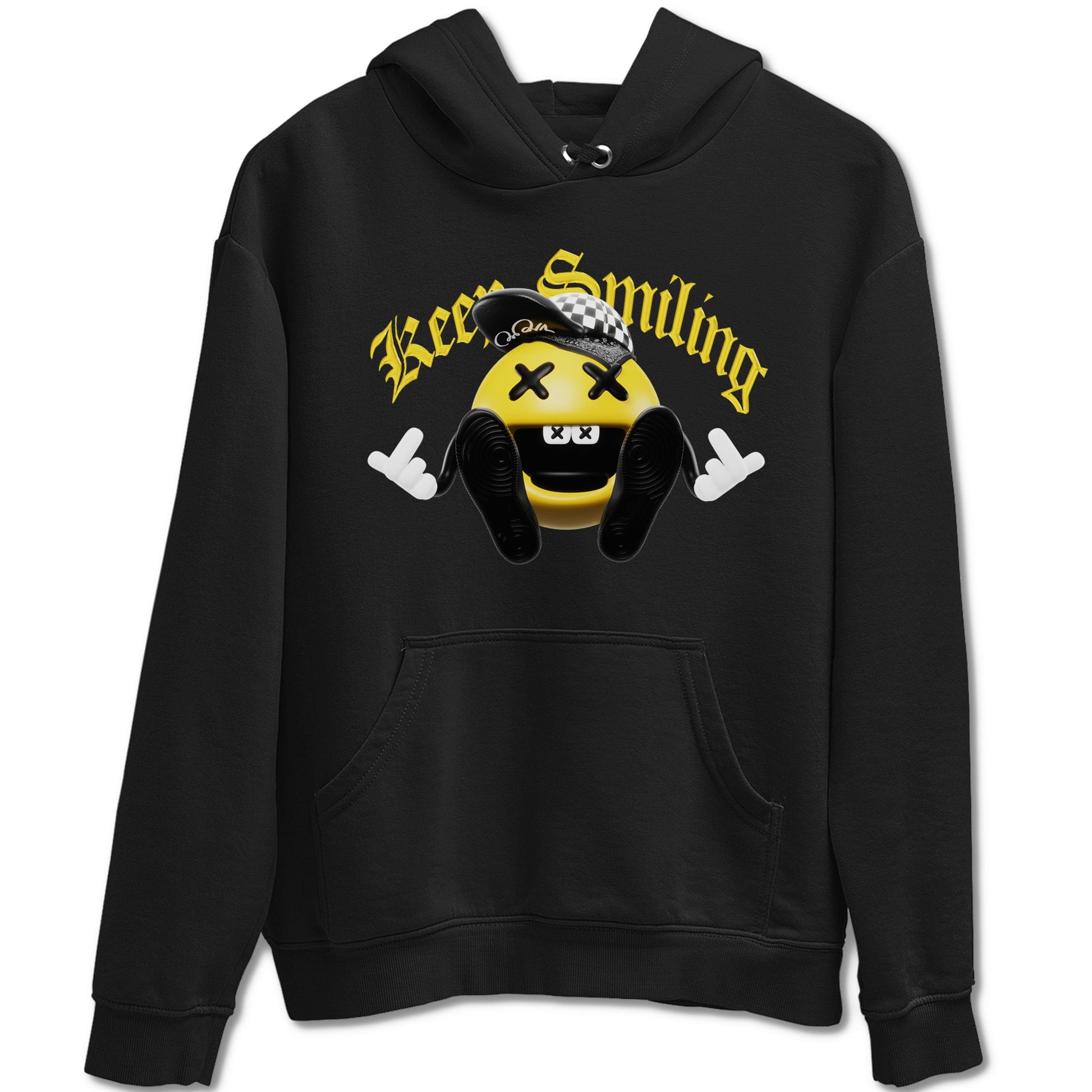 1s Yellow Ochre shirt to match jordans Keep Smiling sneaker tees Air Jordan 1 Yellow Ochre SNRT Sneaker Release Tees unisex cotton Black 2 crew neck shirt