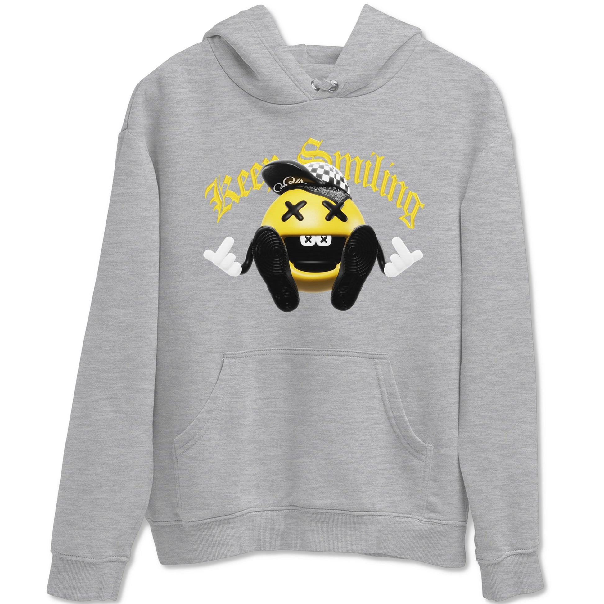 1s Yellow Ochre shirt to match jordans Keep Smiling sneaker tees Air Jordan 1 Yellow Ochre SNRT Sneaker Release Tees unisex cotton Heather Grey 2 crew neck shirt