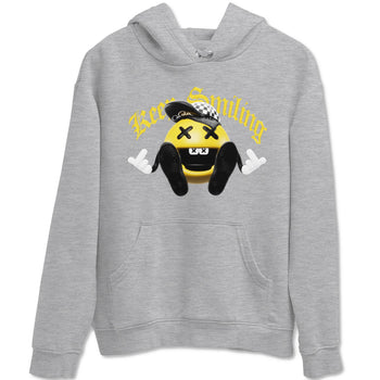 1s Yellow Ochre shirt to match jordans Keep Smiling sneaker tees Air Jordan 1 Yellow Ochre SNRT Sneaker Release Tees unisex cotton Heather Grey 2 crew neck shirt