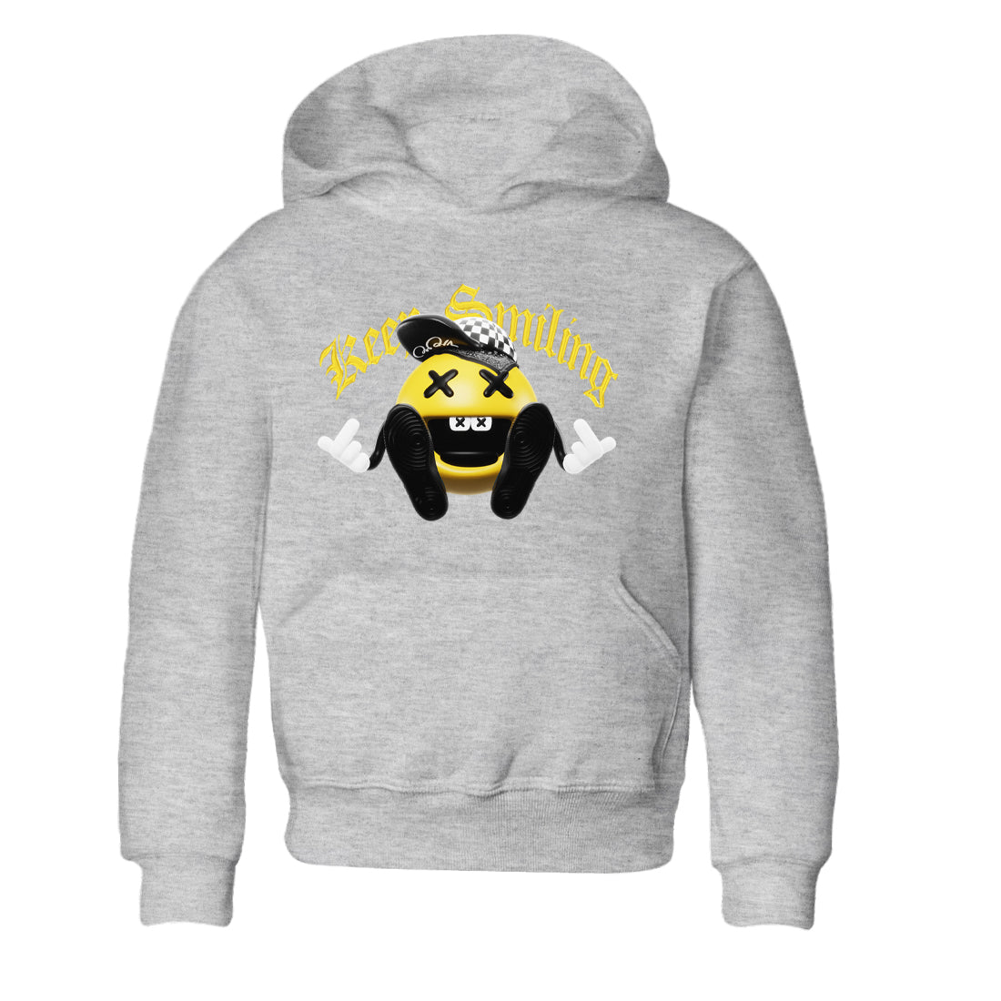 1s Yellow Ochre shirt to match jordans Keep Smiling sneaker tees Air Jordan 1 Yellow Ochre SNRT sneaker release tees baby toddler Heather Grey 2 cotton Shirt