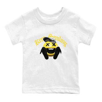 1s Yellow Ochre shirt to match jordans Keep Smiling sneaker tees Air Jordan 1 Yellow Ochre SNRT sneaker release tees baby toddler White 2 cotton Shirt