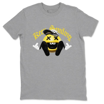 1s Yellow Ochre shirt to match jordans Keep Smiling sneaker tees Air Jordan 1 Yellow Ochre SNRT Sneaker Release Tees unisex cotton Heather Grey 2 crew neck shirt
