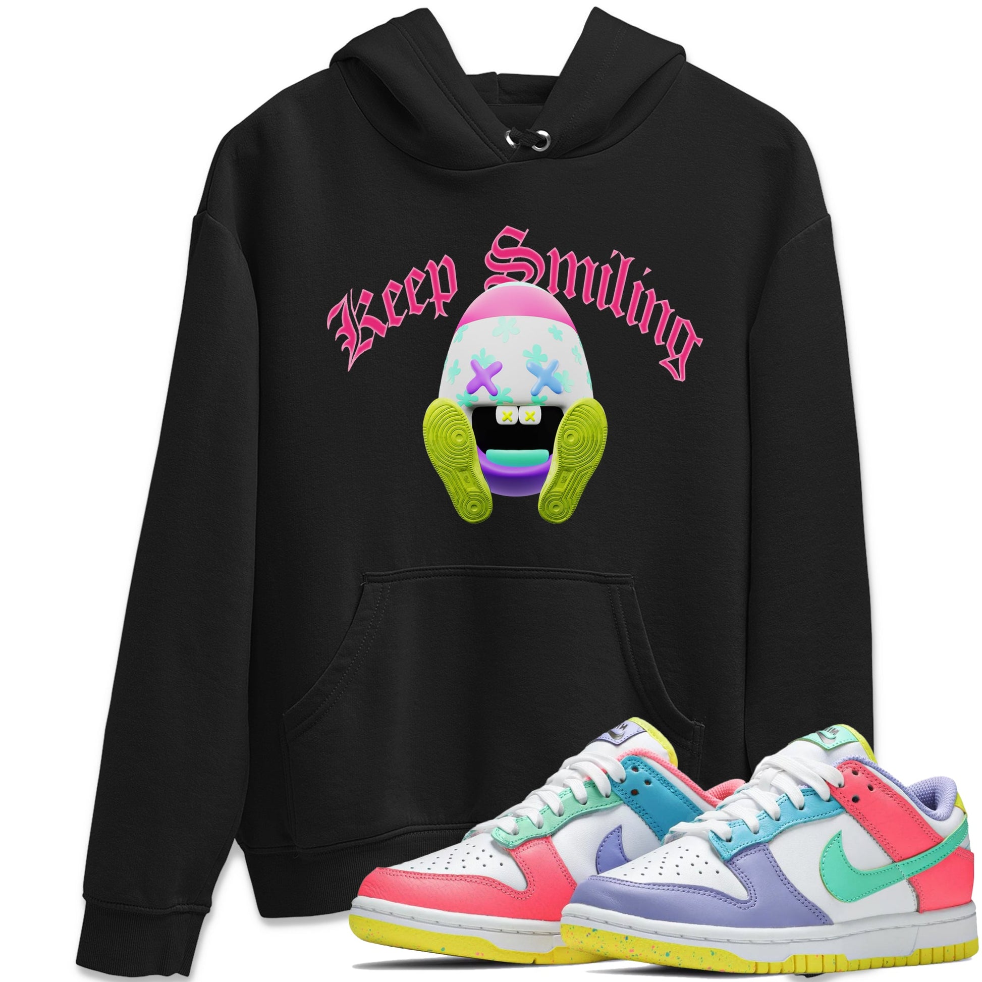Dunk Easter Candy Sneaker Match Tees Keep Smiling Sneaker Tees Nike Easter Sneaker Release Tees Unisex Shirts Black 1