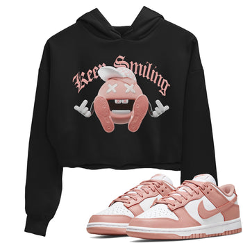 Dunk Rose Whisper shirt to match jordans Keep Smiling sneaker tees Nike Dunk LowRose Whisper SNRT Sneaker Release Tees Black 1 Crop T-Shirt