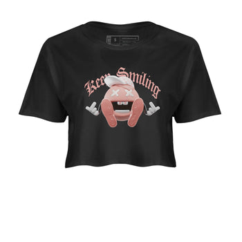 Dunk Rose Whisper shirt to match jordans Keep Smiling sneaker tees Nike Dunk LowRose Whisper SNRT Sneaker Release Tees Black 2 Crop T-Shirt