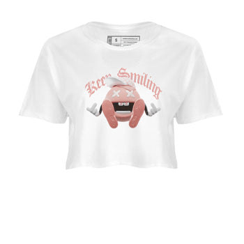 Dunk Rose Whisper shirt to match jordans Keep Smiling sneaker tees Nike Dunk LowRose Whisper SNRT Sneaker Release Tees White 2 Crop T-Shirt