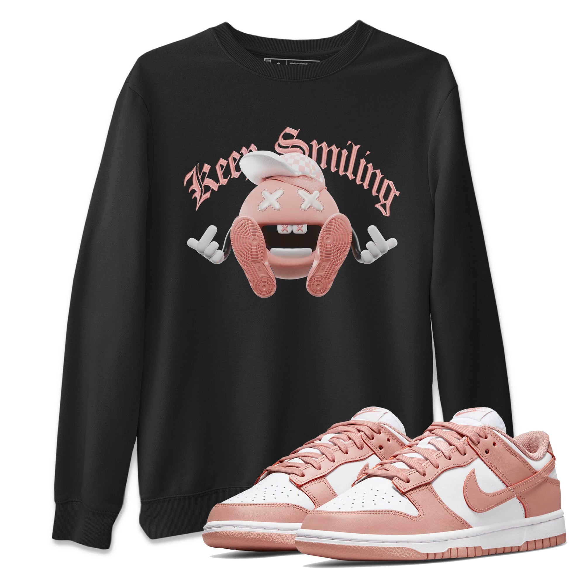 Dunk Rose Whisper shirt to match jordans Keep Smiling sneaker tees Nike Dunk LowRose Whisper SNRT Sneaker Release Tees Unisex Black 1 T-Shirt