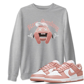 Dunk Rose Whisper shirt to match jordans Keep Smiling sneaker tees Nike Dunk LowRose Whisper SNRT Sneaker Release Tees Unisex Heather Grey 1 T-Shirt