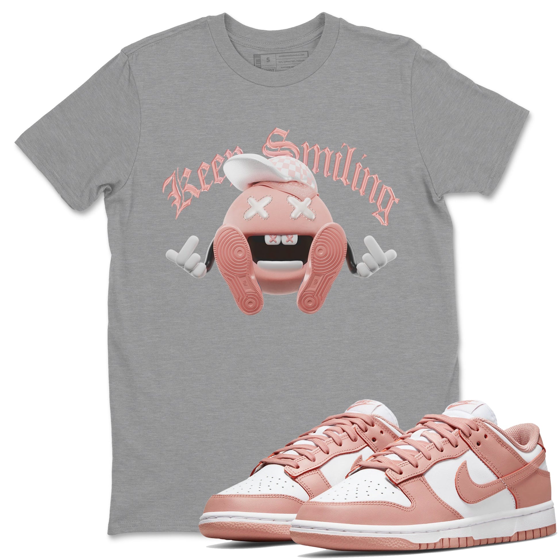 Dunk Rose Whisper shirt to match jordans Keep Smiling sneaker tees Nike Dunk LowRose Whisper SNRT Sneaker Release Tees Unisex Heather Grey 1 T-Shirt