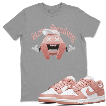 Dunk Rose Whisper shirt to match jordans Keep Smiling sneaker tees Nike Dunk LowRose Whisper SNRT Sneaker Release Tees Unisex Heather Grey 1 T-Shirt