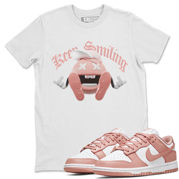 Dunk Rose Whisper shirt to match jordans Keep Smiling sneaker tees Nike Dunk LowRose Whisper SNRT Sneaker Release Tees Unisex White 1 T-Shirt