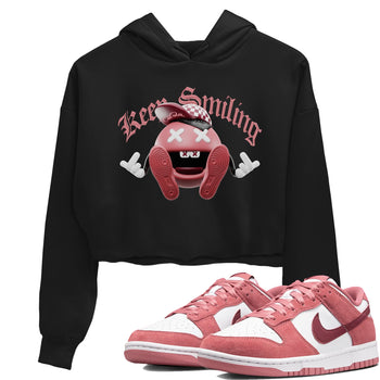 Dunk Valentines Day 2024 shirt to match jordans Keep Smiling sneaker tees Dunk Happy Valentines Day 2024 SNRT Sneaker Release Tees Black 1 Crop T-Shirt