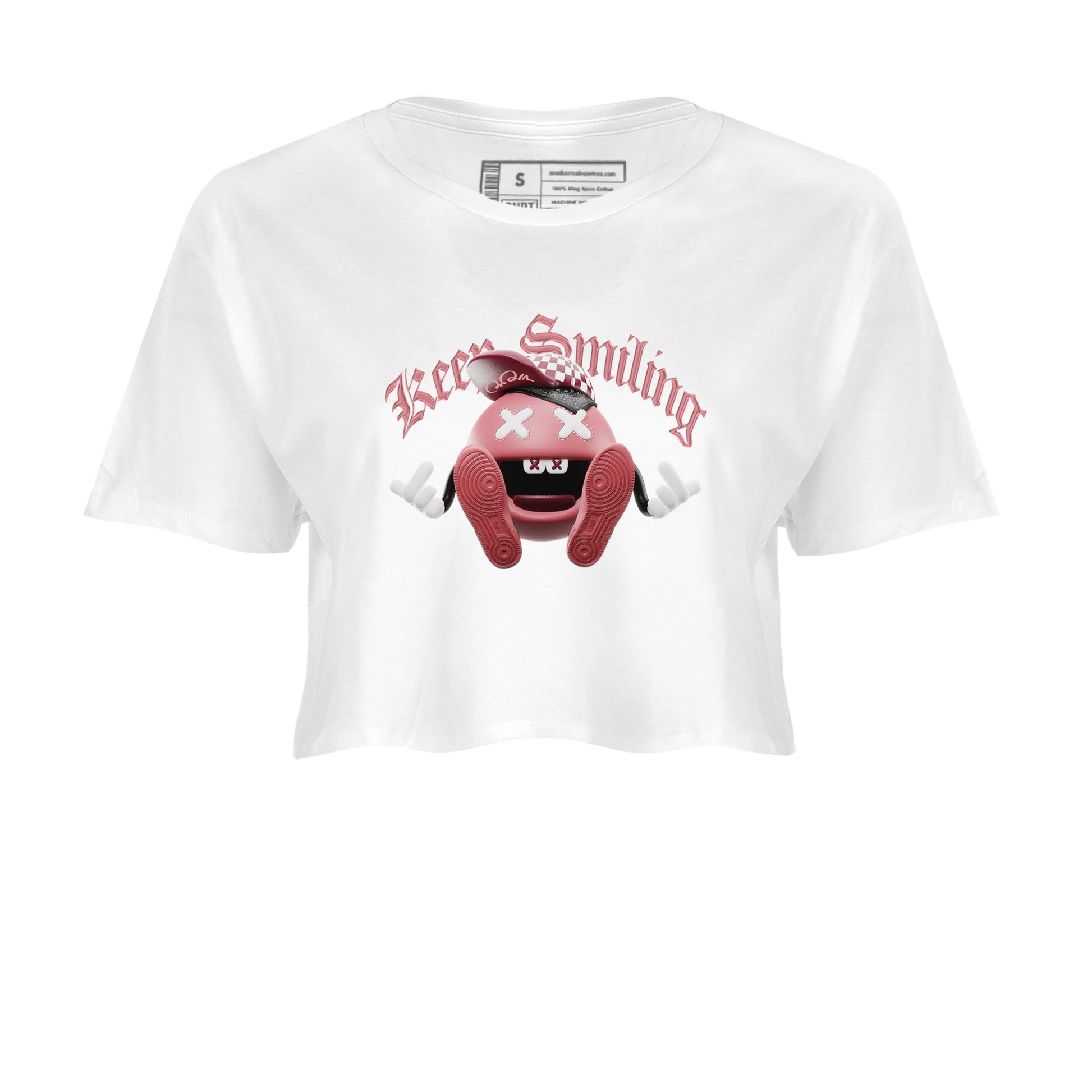 Dunk Valentines Day 2024 shirt to match jordans Keep Smiling sneaker tees Dunk Happy Valentines Day 2024 SNRT Sneaker Release Tees White 2 Crop T-Shirt