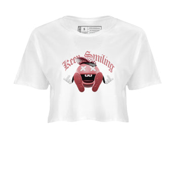 Dunk Valentines Day 2024 shirt to match jordans Keep Smiling sneaker tees Dunk Happy Valentines Day 2024 SNRT Sneaker Release Tees White 2 Crop T-Shirt