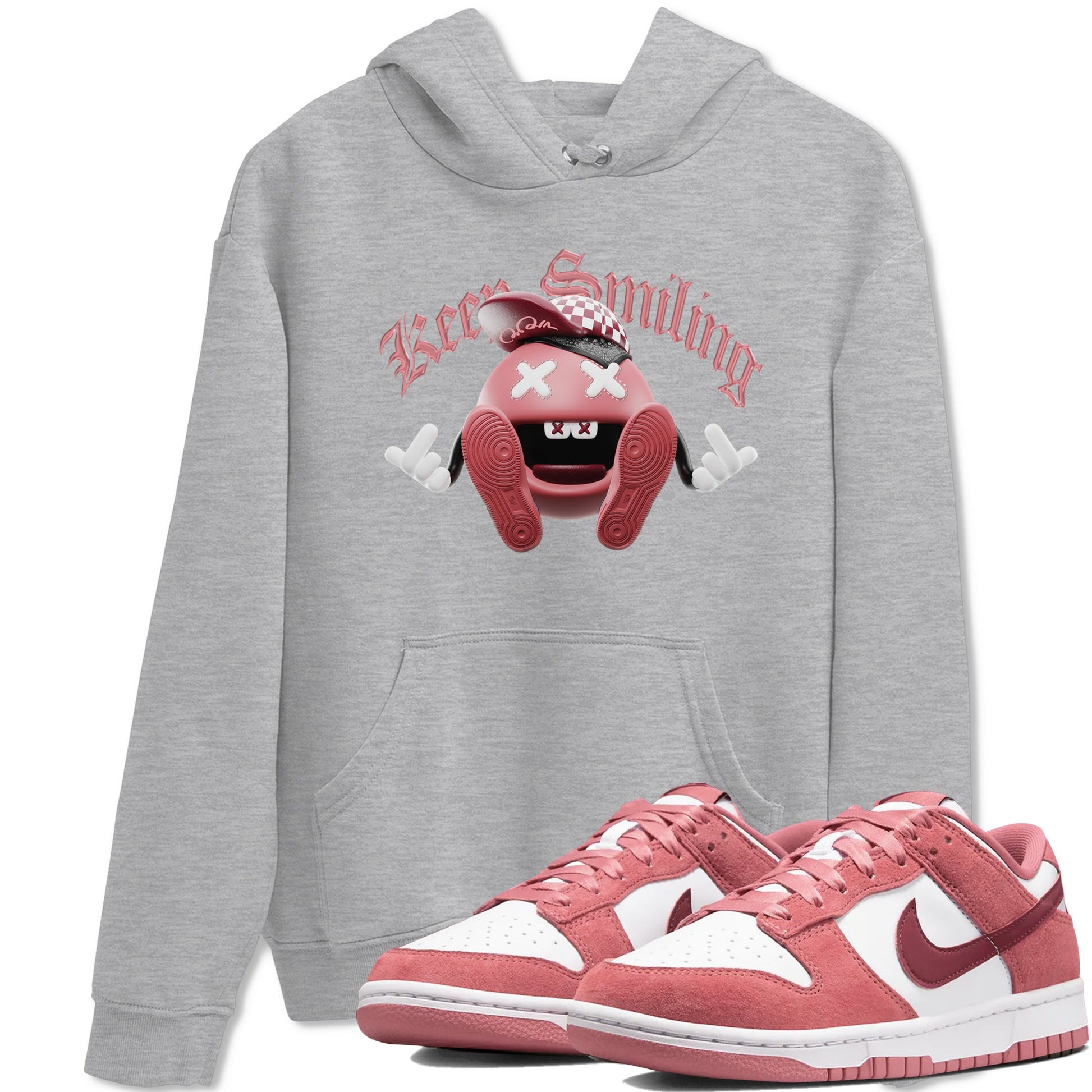 Dunk Valentines Day 2024 shirt to match jordans Keep Smiling sneaker tees Dunk Happy Valentines Day 2024 SNRT Sneaker Release Tees Unisex Heather Grey 1 T-Shirt