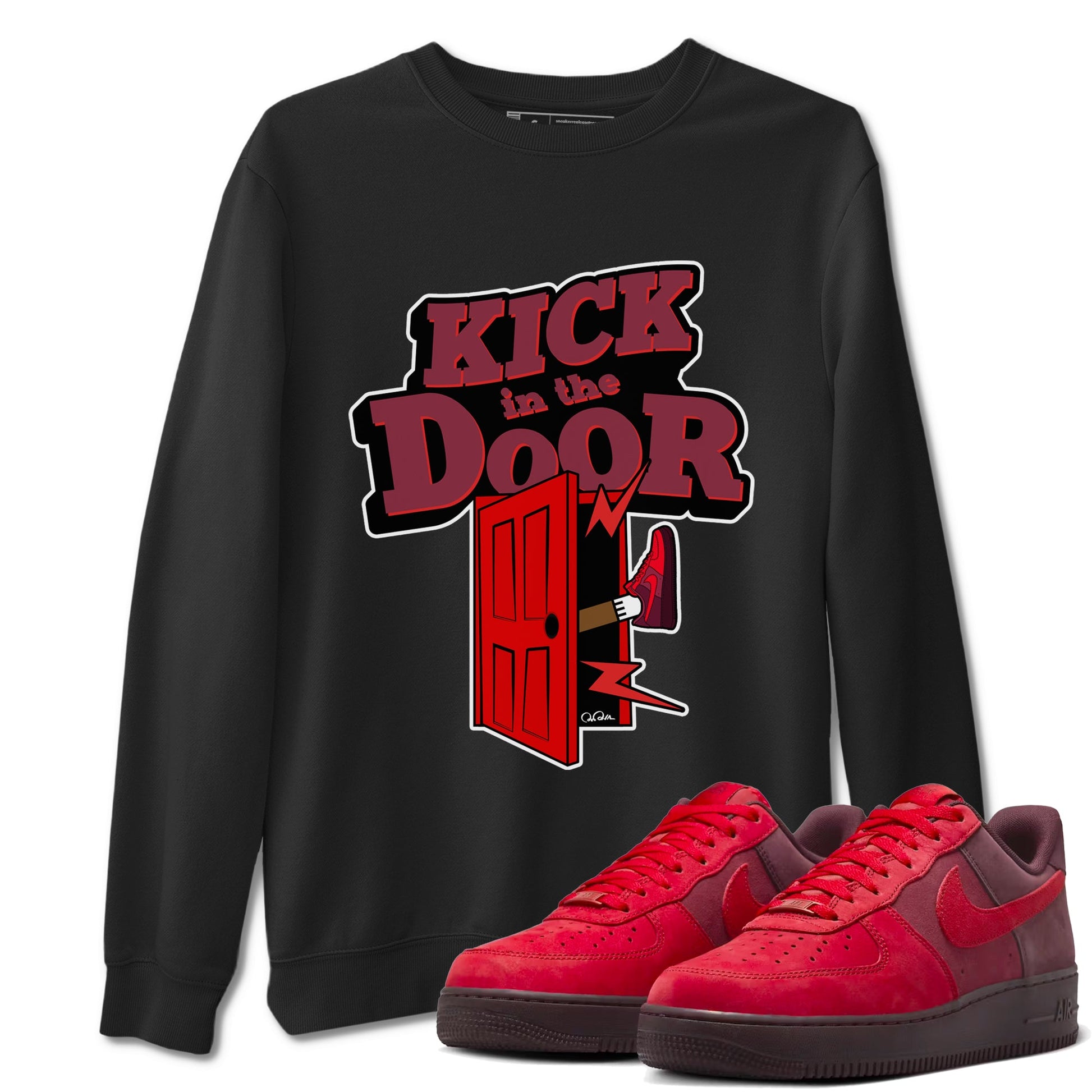 Air Force 1 Layers of Love shirt to match jordans Kick In The Door sneaker tees af1 Layers of Love SNRT Sneaker Release Tees unisex cotton Black 1 crew neck shirt