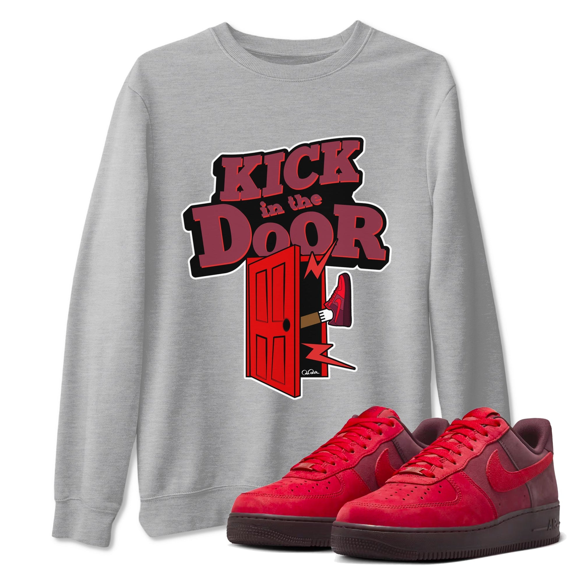 Air Force 1 Layers of Love shirt to match jordans Kick In The Door sneaker tees af1 Layers of Love SNRT Sneaker Release Tees unisex cotton Heather Grey 1 crew neck shirt