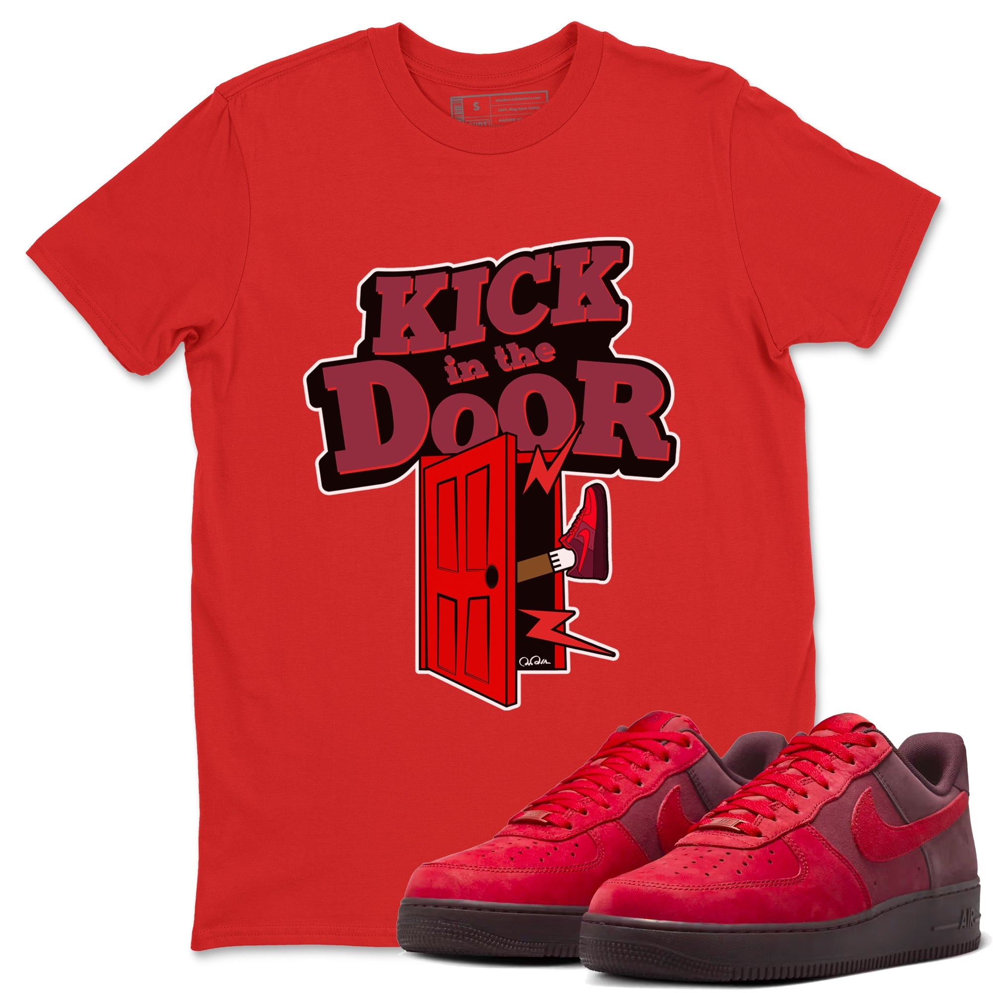 Air Force 1 Layers of Love shirt to match jordans Kick In The Door sneaker tees af1 Layers of Love SNRT Sneaker Release Tees unisex cotton Red 1 crew neck shirt