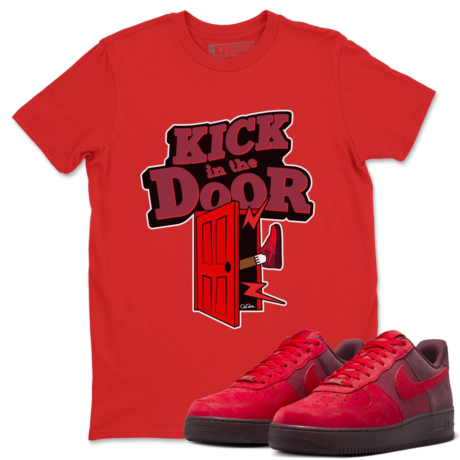 Air Force 1 Layers of Love shirt to match jordans Kick In The Door sneaker tees af1 Layers of Love SNRT Sneaker Release Tees unisex cotton Red 1 crew neck shirt