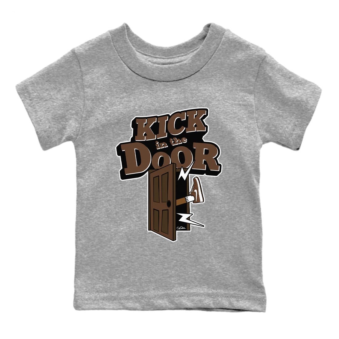 Air Force Low Chocolate shirt to match jordans Kick In The Door sneaker tees chocolate Nike Air Force Low Chocolate SNRT Sneaker Release Tees Baby Toddler Heather Grey 2 T-Shirt