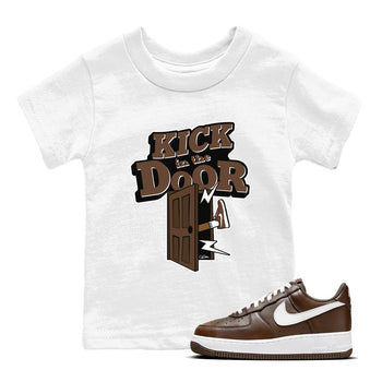 Air Force Low Chocolate shirt to match jordans Kick In The Door sneaker tees chocolate Nike Air Force Low Chocolate SNRT Sneaker Release Tees Baby Toddler White 1 T-Shirt