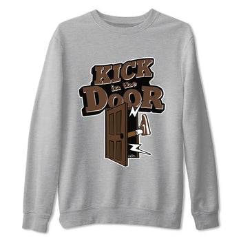 Air Force Low Chocolate shirt to match jordans Kick In The Door sneaker tees chocolate Nike Air Force Low Chocolate SNRT Sneaker Release Tees Unisex Heather Grey 2 T-Shirt