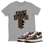 Air Force Low Chocolate shirt to match jordans Kick In The Door sneaker tees chocolate Nike Air Force Low Chocolate SNRT Sneaker Release Tees Unisex Heather Grey 1 T-Shirt