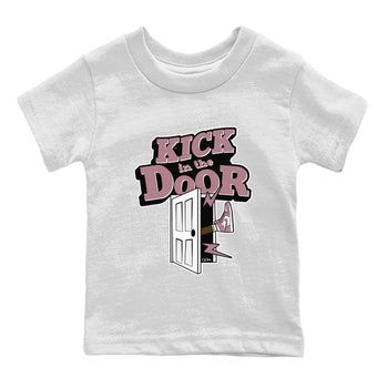 Air Jordan 1 Mauve shirt to match jordans Kick In The Door sneaker tees AJ1Mauve SNRT Sneaker Release Tees Baby Toddler White 2 T-Shirt