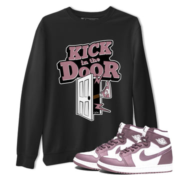 Air Jordan 1 Mauve shirt to match jordans Kick In The Door sneaker tees AJ1Mauve SNRT Sneaker Release Tees Unisex Black 1 T-Shirt
