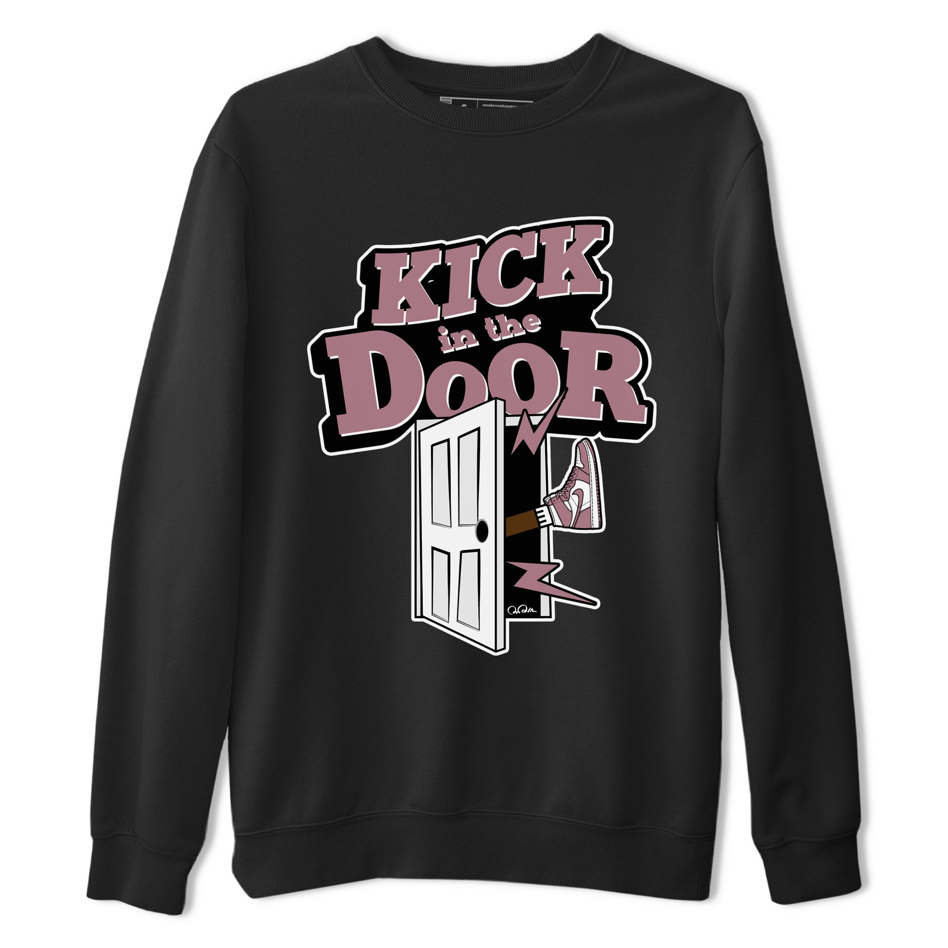 Air Jordan 1 Mauve shirt to match jordans Kick In The Door sneaker tees AJ1Mauve SNRT Sneaker Release Tees Unisex Black 2 T-Shirt