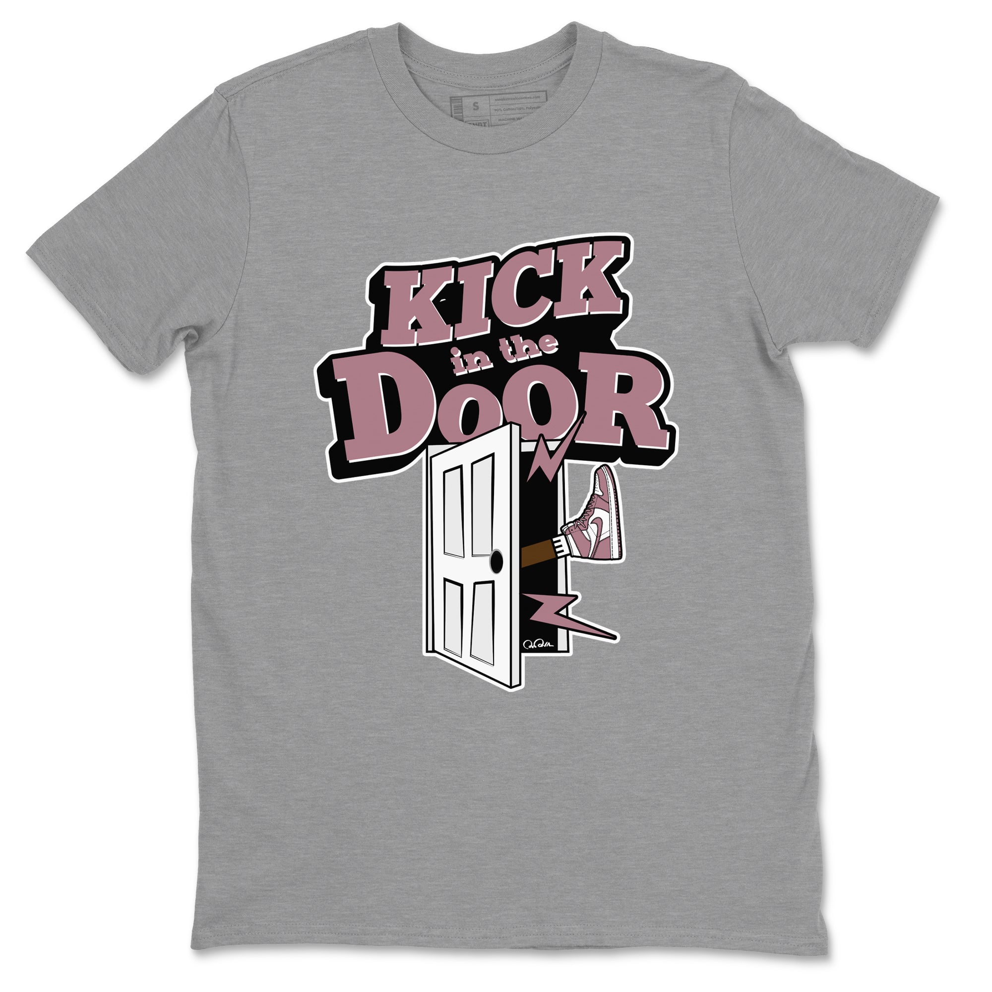 Air Jordan 1 Mauve shirt to match jordans Kick In The Door sneaker tees AJ1Mauve SNRT Sneaker Release Tees Unisex Heather Grey 2 T-Shirt