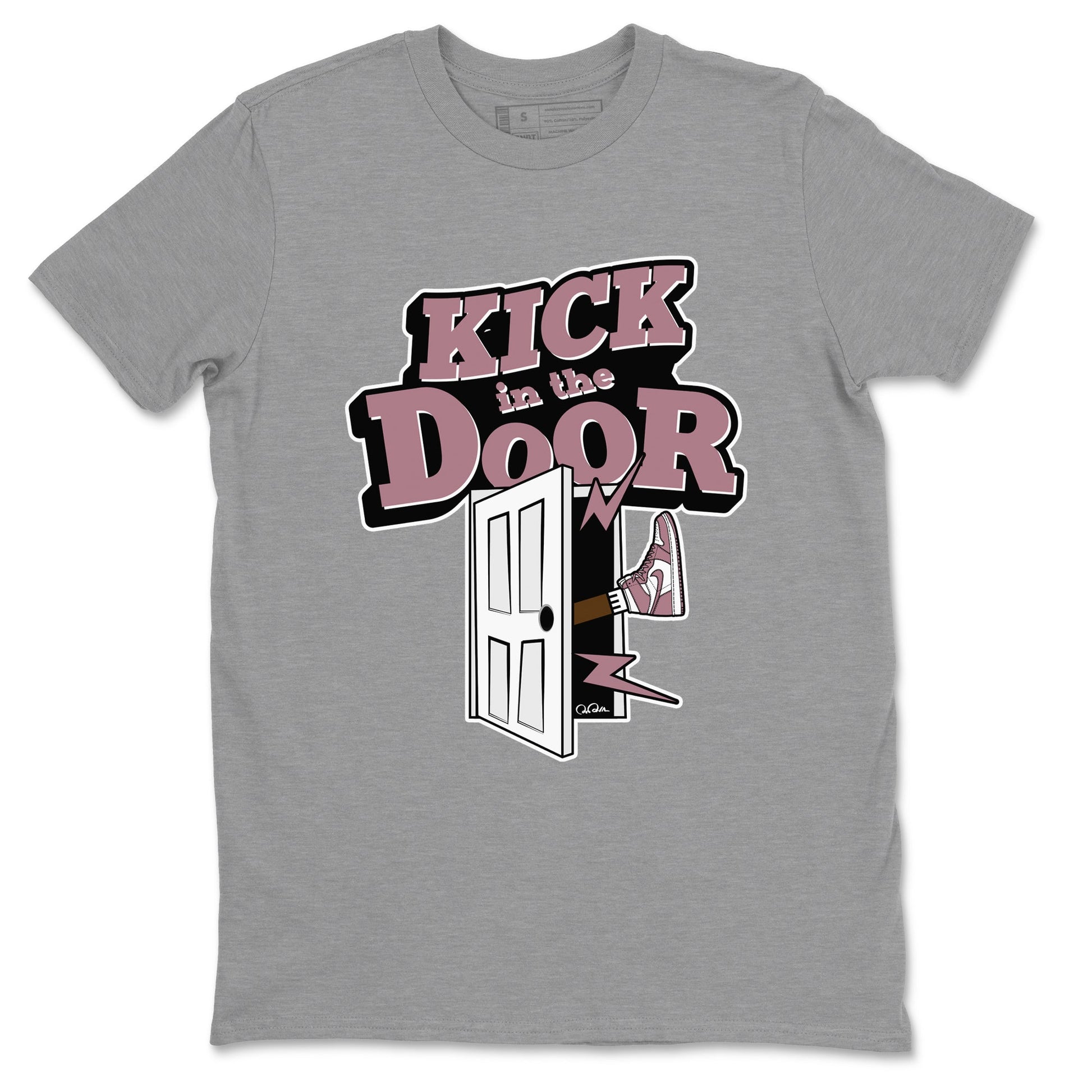 Air Jordan 1 Mauve shirt to match jordans Kick In The Door sneaker tees AJ1Mauve SNRT Sneaker Release Tees Unisex Heather Grey 2 T-Shirt