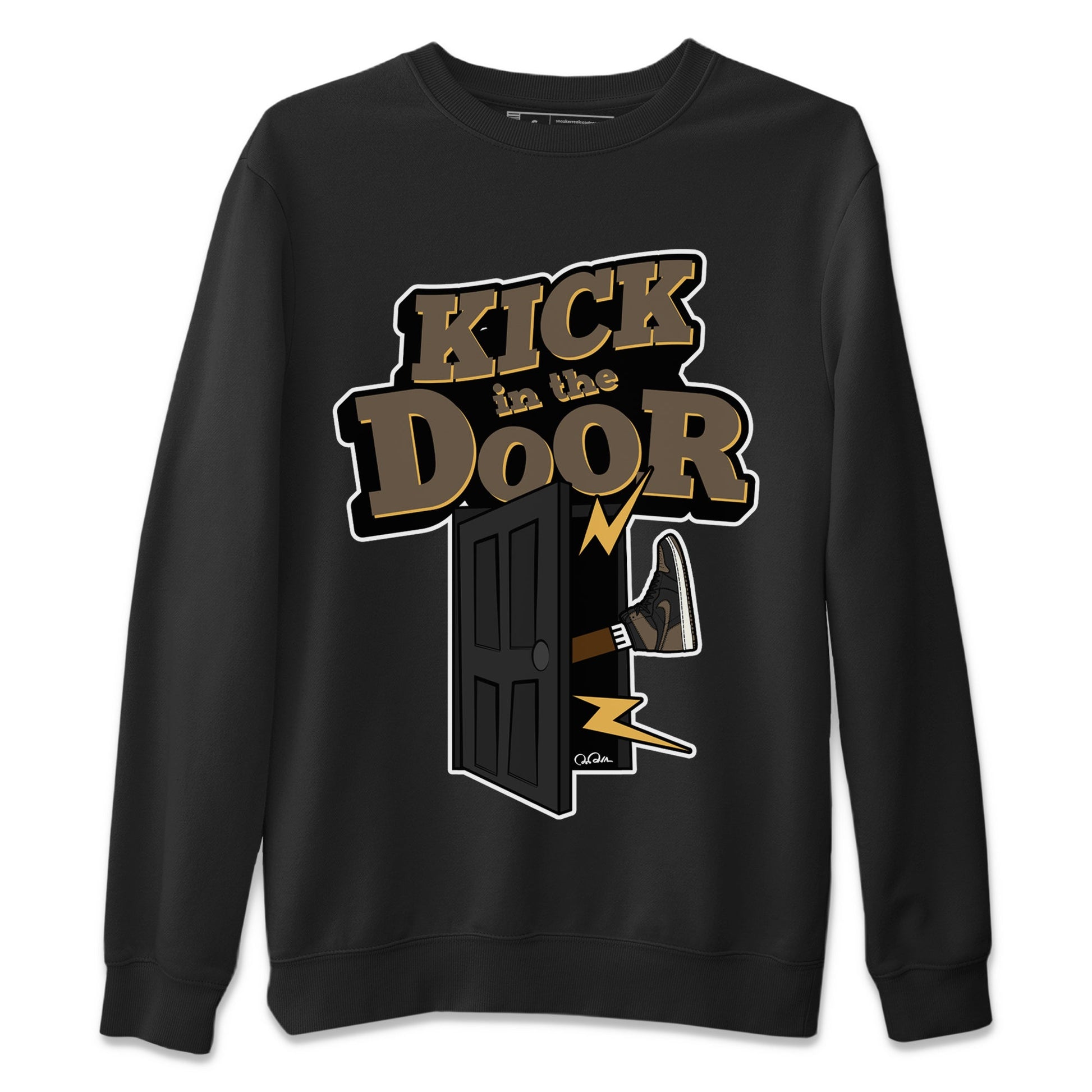 Air Jordan 1 Palomino shirt to match jordans Kick In The Door sneaker tees AJ1 High Palomino SNRT Sneaker Release Tees Unisex Black 2 T-Shirt
