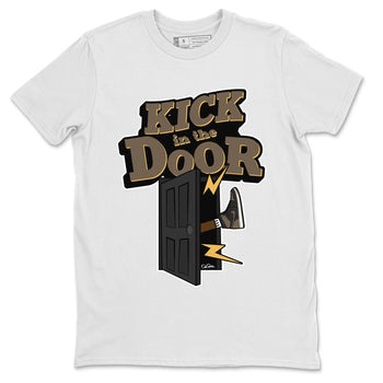 Air Jordan 1 Palomino shirt to match jordans Kick In The Door sneaker tees AJ1 High Palomino SNRT Sneaker Release Tees Unisex White 2 T-Shirt
