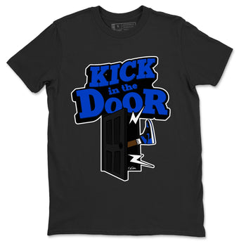 Air Jordan 1 Royal Reimagined shirt to match jordans Kick In The Door sneaker tees AJ1 OG HIGH Royal Reimagined SNRT Sneaker Release Tees Unisex Black 2 T-Shirt