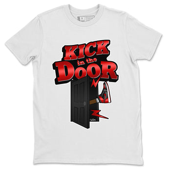 Air Jordan 1 Satin Bred Sneaker Match Tees Kick In The Door Sneaker Tees AJ1 Satin Bred Sneaker Release Tees Unisex Shirts White 2