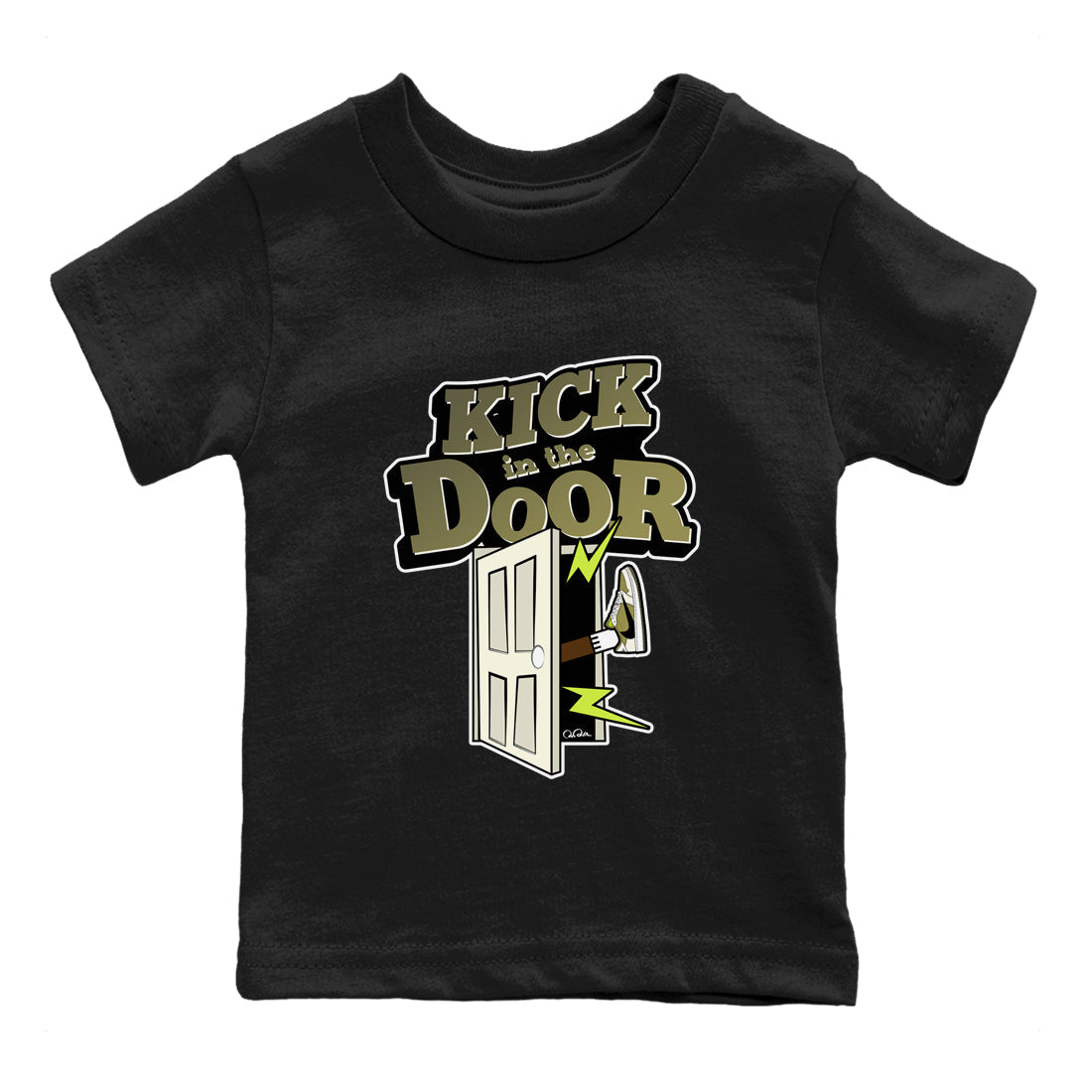 Air Jordan 1 Travis Scott Golf shirt to match jordans Kick In The Door sneaker tees AJ1 lowTravis Scott Golf SNRT Sneaker Release Tees Baby Toddler Black 2 T-Shirt