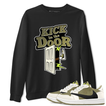 Air Jordan 1 Travis Scott Golf shirt to match jordans Kick In The Door sneaker tees AJ1 lowTravis Scott Golf SNRT Sneaker Release Tees Unisex Black 1 T-Shirt