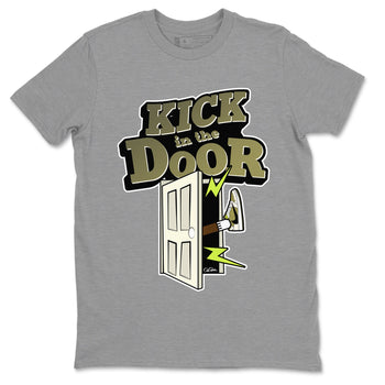 Air Jordan 1 Travis Scott Golf shirt to match jordans Kick In The Door sneaker tees AJ1 lowTravis Scott Golf SNRT Sneaker Release Tees Unisex Heather Grey 2 T-Shirt