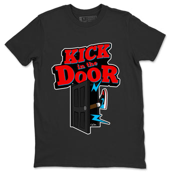 Air Jordan 1 UNC to Chicago Sneaker Match Tees Kick In The Door Sneaker Tees AJ1 UNC to Chicago Sneaker Release Tees Unisex Shirts Black 2