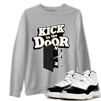 Air Jordan 11 Gratitude shirt to match jordans Kick In The Door sneaker tees AJ11 Gratitude SNRT Sneaker Release Tees Unisex Heather Grey 1 T-Shirt