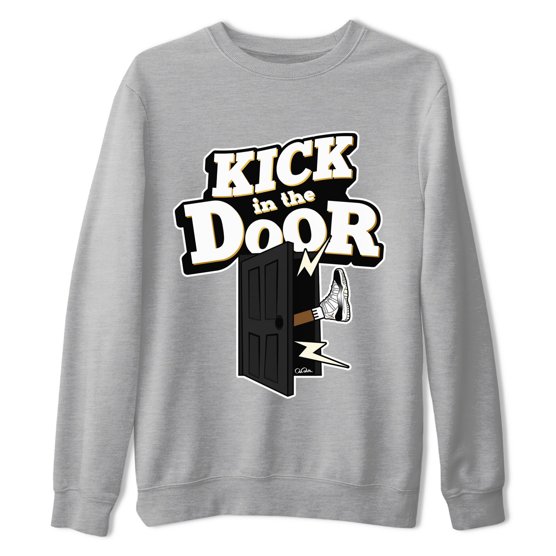Air Jordan 11 Gratitude shirt to match jordans Kick In The Door sneaker tees AJ11 Gratitude SNRT Sneaker Release Tees Unisex Heather Grey 2 T-Shirt