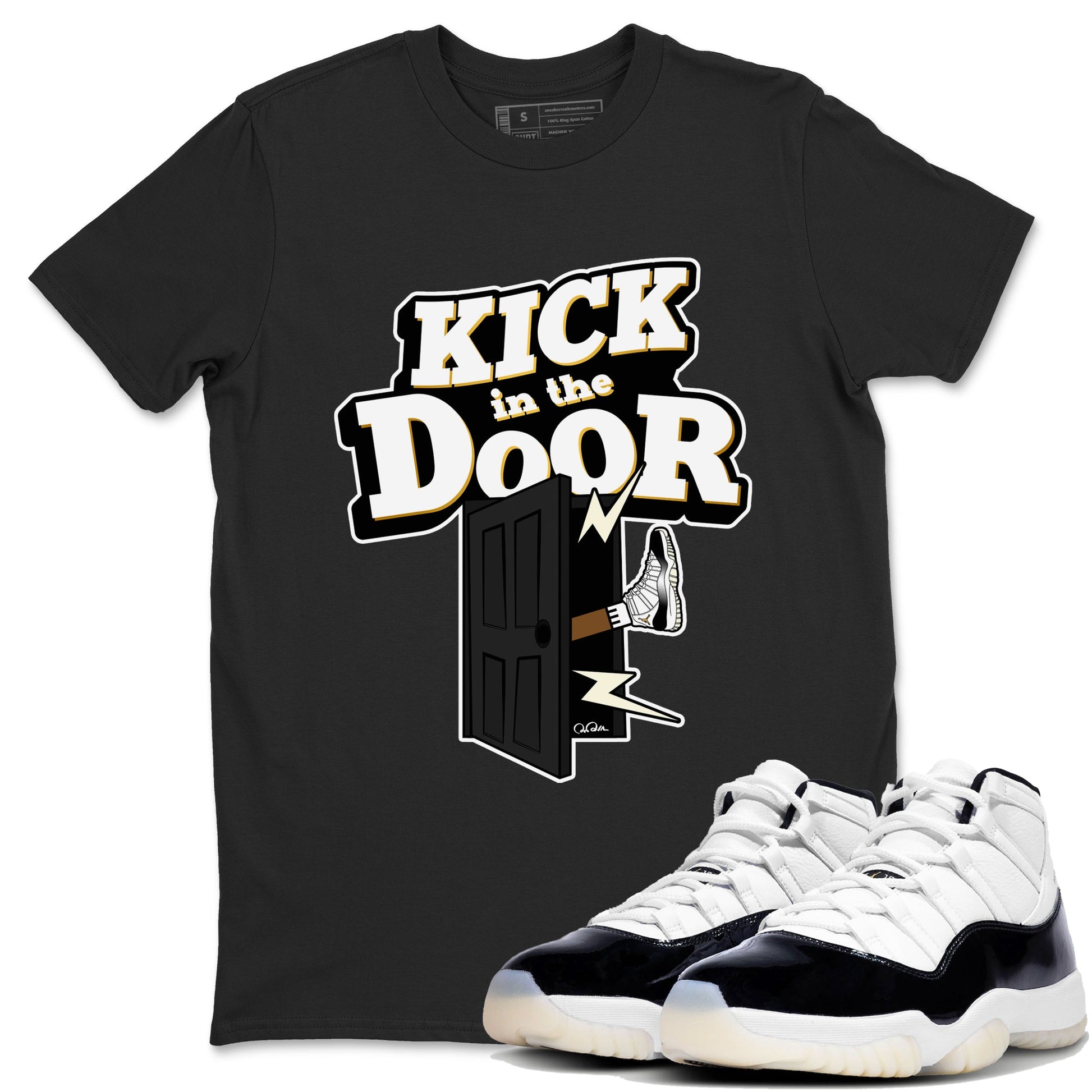 Air Jordan 11 Gratitude shirt to match jordans Kick In The Door sneaker tees AJ11 Gratitude SNRT Sneaker Release Tees Unisex Black 1 T-Shirt