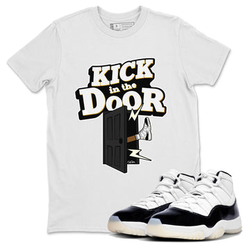 Air Jordan 11 Gratitude shirt to match jordans Kick In The Door sneaker tees AJ11 Gratitude SNRT Sneaker Release Tees Unisex White 1 T-Shirt