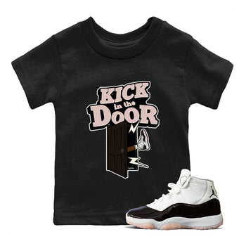 Air Jordan 11 Neapolitan shirt to match jordans Kick In The Door sneaker tees AJ11 Neapolitan SNRT Sneaker Release Tees Baby Toddler Black 1 T-Shirt
