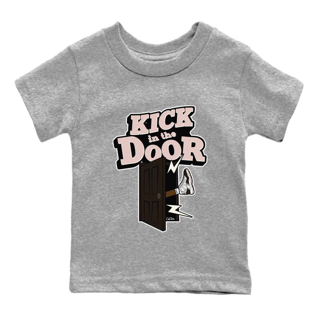 Air Jordan 11 Neapolitan shirt to match jordans Kick In The Door sneaker tees AJ11 Neapolitan SNRT Sneaker Release Tees Baby Toddler Heather Grey 2 T-Shirt