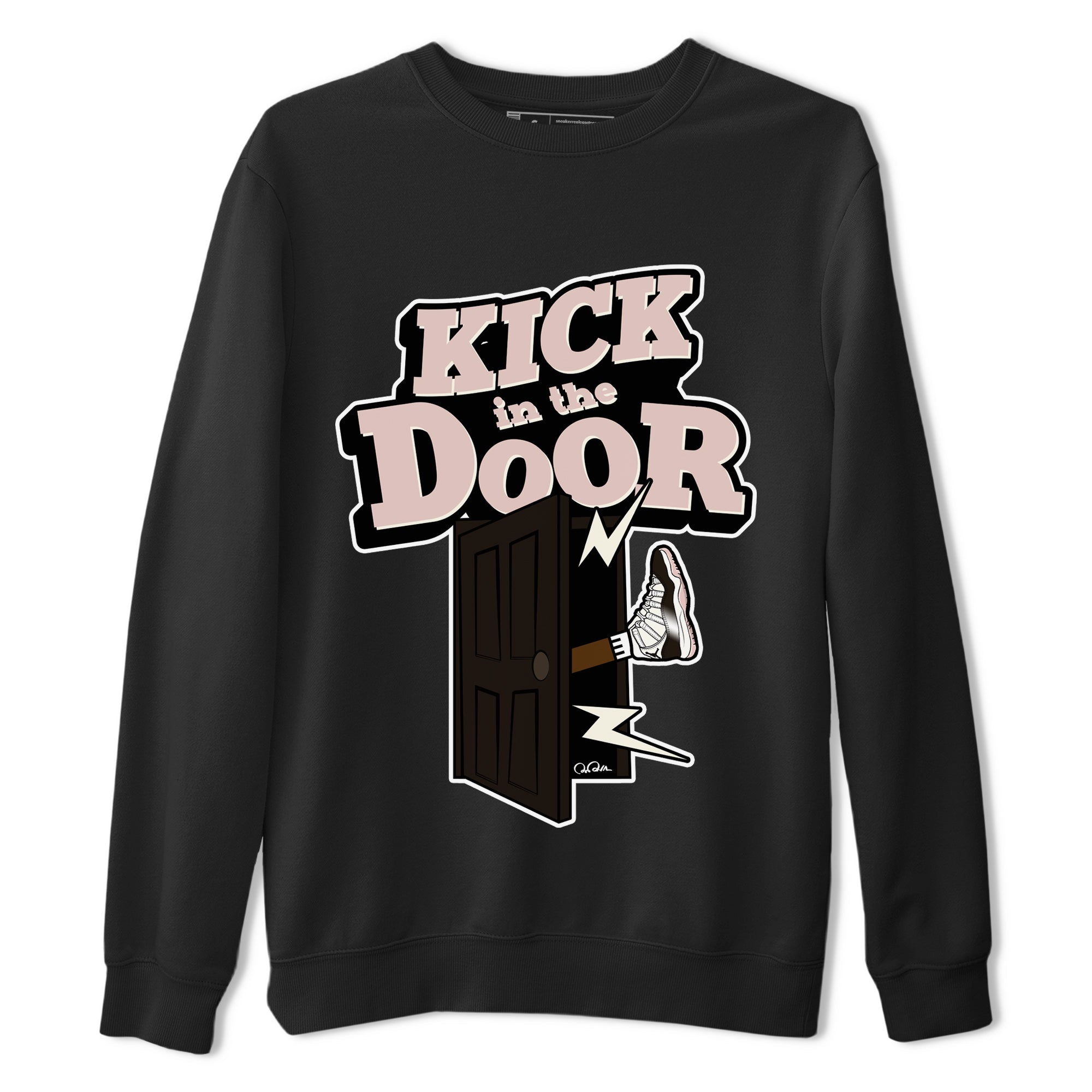 Air Jordan 11 Neapolitan shirt to match jordans Kick In The Door sneaker tees AJ11 Neapolitan SNRT Sneaker Release Tees Unisex Black 2 T-Shirt