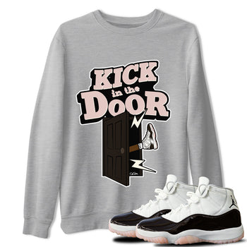 Air Jordan 11 Neapolitan shirt to match jordans Kick In The Door sneaker tees AJ11 Neapolitan SNRT Sneaker Release Tees Unisex Heather Grey 1 T-Shirt