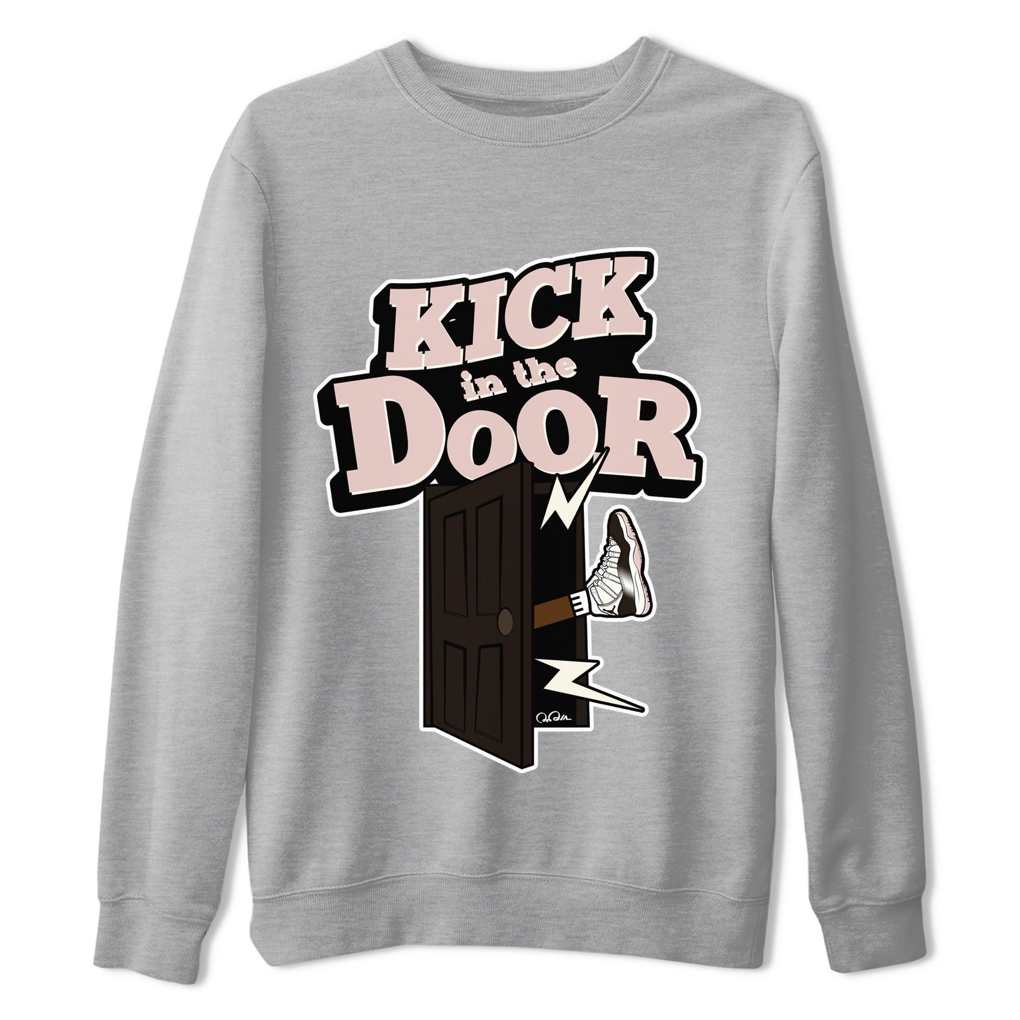 Air Jordan 11 Neapolitan shirt to match jordans Kick In The Door sneaker tees AJ11 Neapolitan SNRT Sneaker Release Tees Unisex Heather Grey 2 T-Shirt